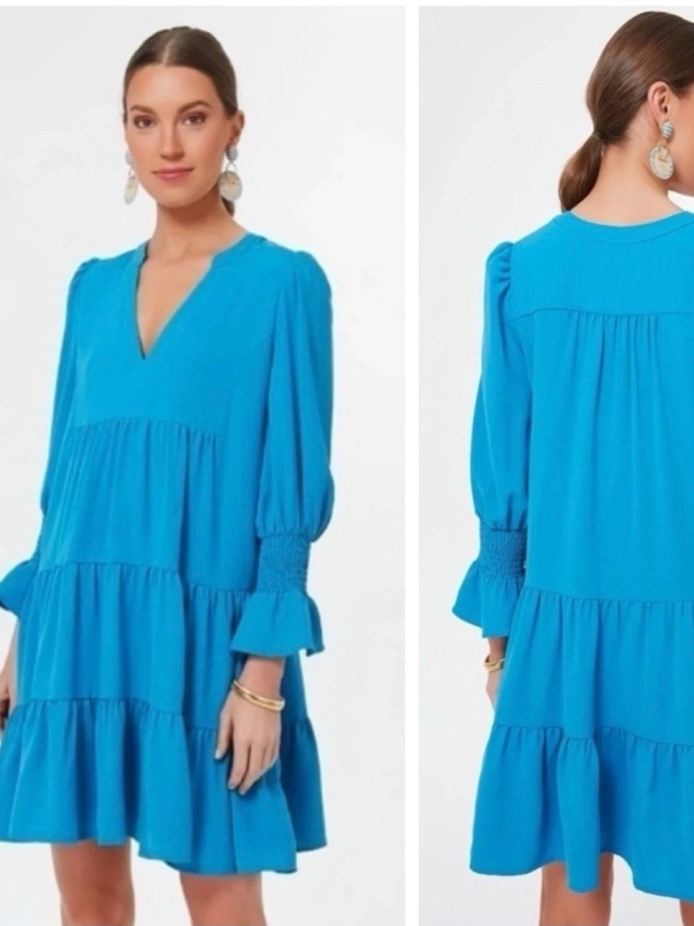 Tuckernuck Pomander Place Kenzo Tiered Dress in Capri Blue SIZE‎ M